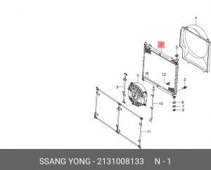 Радиатор охлаждения ДВС 2131008133 SSANG YONG
