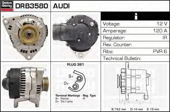 Генератор DRB3580 DELCO REMY