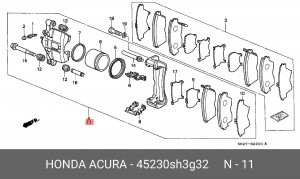 Тормозной суппорт 45230SH3G32 HONDA