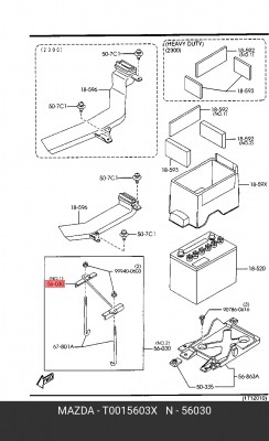 Крепление аккумулятора T001-56-03X MAZDA