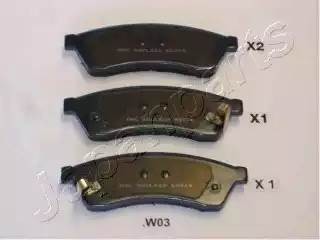 Комплект тормозных колодок, диско PPW03AF JAPAN PARTS GROUP