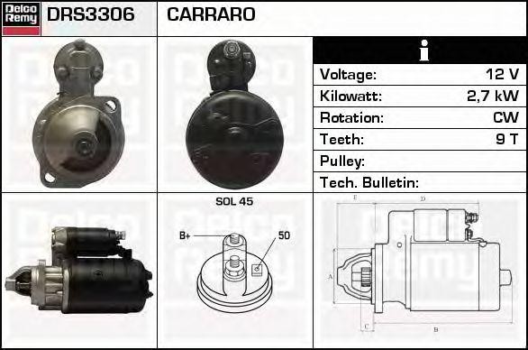 Стартер DRS3306 DELCO REMY