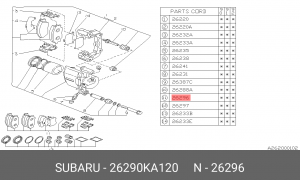 Комплект тормозных колодок, диско 26290KA120 SUBARU