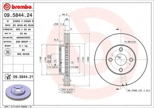 Тормозной диск 09.5844.24 BREMBO