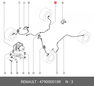 Датчик, частота вращения колеса 479000010R RENAULT