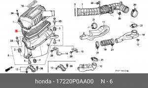 Воздушный фильтр 17220P0AA00 HONDA