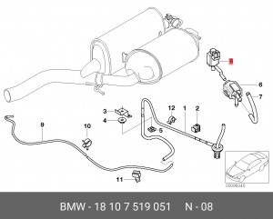 Клапан, управление рециркуляция ОГ 18 10 7 519 051 BMW