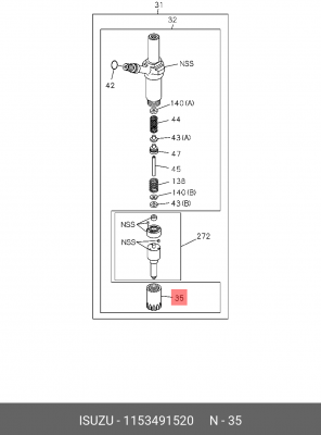 Корпус распылителя 1-15349-152-0 ISUZU