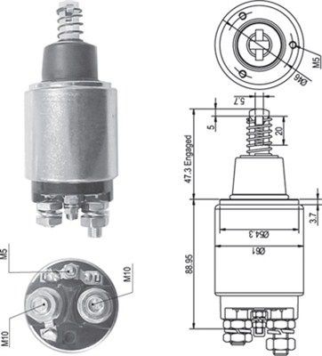 Тяговое реле, стартер 940113050256 MAGNETI MARELLI