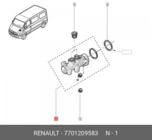 Главный тормозной цилиндр 7701209583 RENAULT