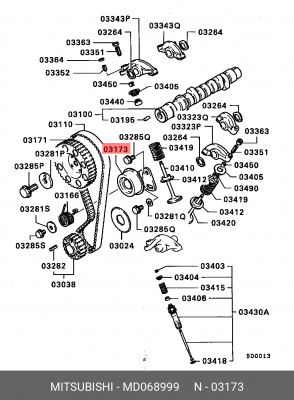 Натяжной ролик, ремень ГРМ MD068999 MITSUBISHI