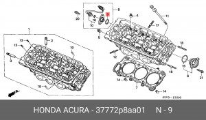 Прокладка, впускной коллектор 37772P8AA01 HONDA