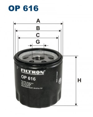 Фильтр масляный двигателя OP616 FILTRON