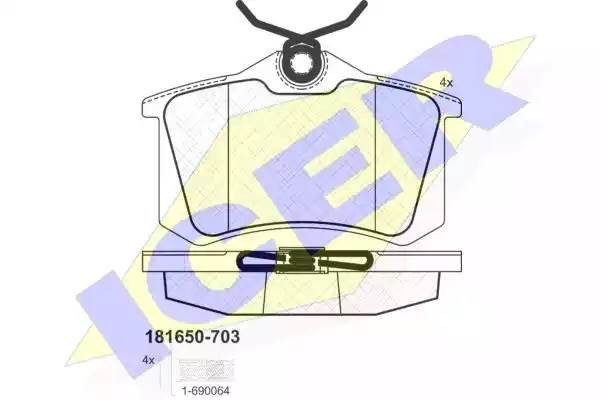 Комплект тормозных колодок, диско 181650703 ICER