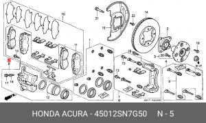 Тормозной суппорт 45012SN7G50 HONDA