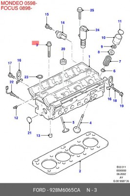 Болт головки цилидра 928M-6065-CA FORD