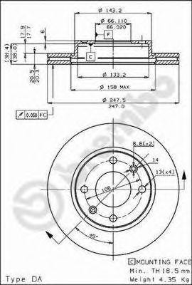 Тормозной диск 09.3125.10 BREMBO