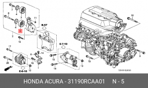 Ролик ремня приводного 31190RCAA01 HONDA
