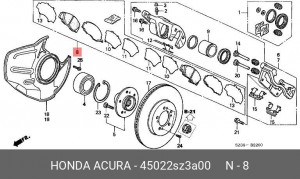 Комплект тормозных колодок, диско 45022SZ3A00 HONDA