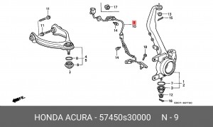 Датчик, частота вращения колеса 57450S30000 HONDA
