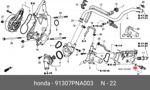 Прокладка, впускной коллектор 91307PNA003 HONDA