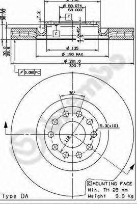 Тормозной диск 09.8689.11 BREMBO