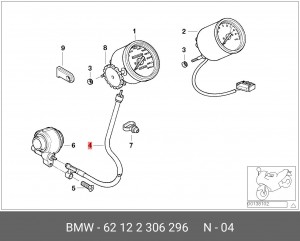 Вал привода спидометра 62 12 2 306 296 BMW