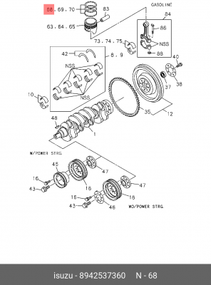 Кольцо поршневое 8942537360 ISUZU