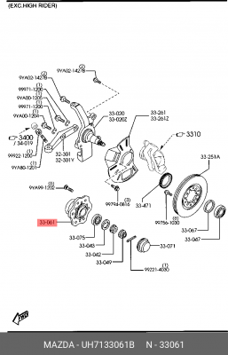 Ступица колеса UH7133061B MAZDA
