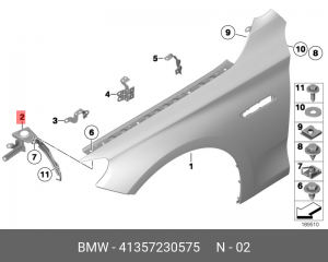 Кронштейн крепления крыла 41 35 7 230 575 BMW