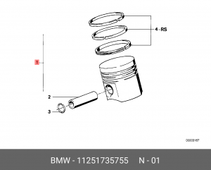 Поршень ДВС 11 25 1 735 755 BMW