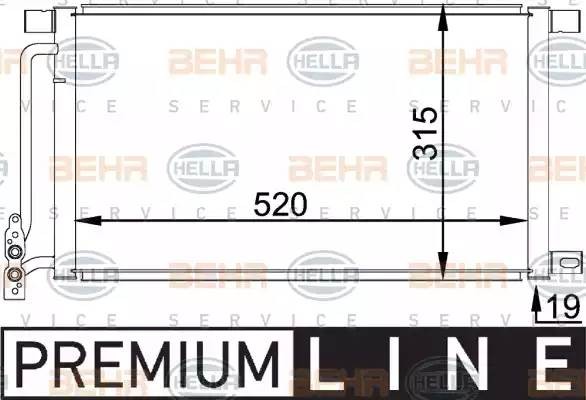 Конденсатор, кондиционер 8FC 351 038-211 HELLA