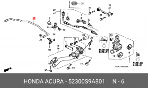 Стабилизатор поперечной устойчивости 52300S9A801 HONDA