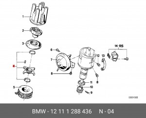 Ремкомплект, распределитель зажигания 12 11 1 288 436 BMW