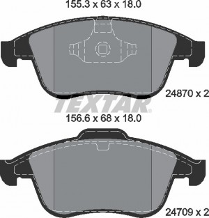 Колодки тормозные дисковые 2487001 TEXTAR