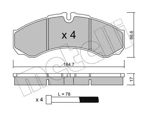 Комплект тормозных колодок, диско 2202123 METELLI