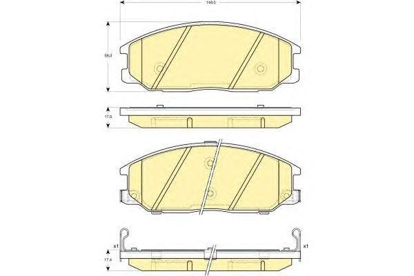 Комплект тормозных колодок, диско 6132979 GIRLING