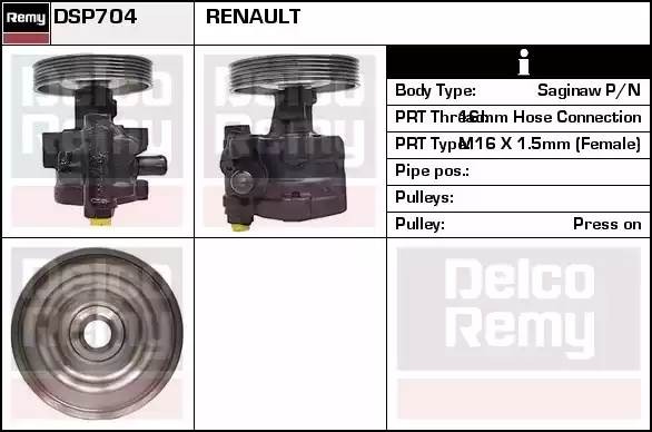 Гидравлический насос, рулевое управление DSP704 DELCO REMY
