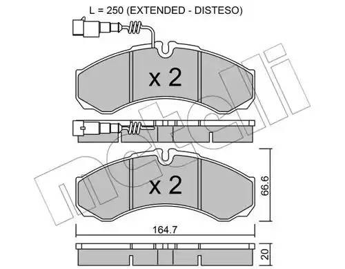 Комплект тормозных колодок, диско 22-0212-9 METELLI