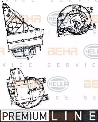 Электродвигатель, вентиляция салона 8EW009158391 HELLA