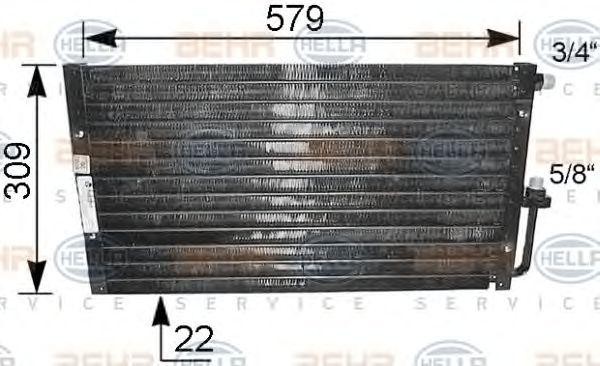 Конденсатор, кондиционер 8FC351039051 HELLA