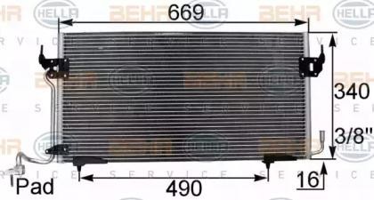 Конденсатор, кондиционер 8FC351037151 HELLA