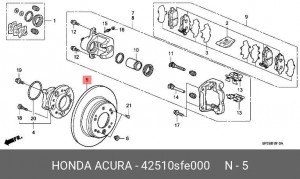 Тормозной диск 42510-SFE-000 HONDA