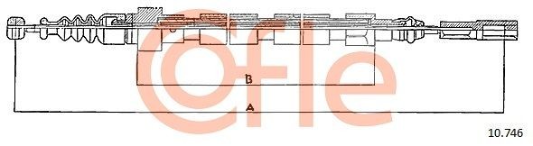 Трос ручного тормоза 10746 COFLE