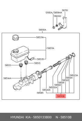 Ремкомплект, главный тормозной цилиндр 5850133B00 HYUNDAI KIA