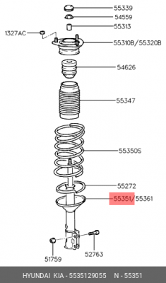 Амортизатор подвески 5535129055 HYUNDAI KIA