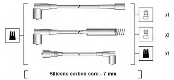Ккомплект проводов зажигания 941125140668 MAGNETI MARELLI