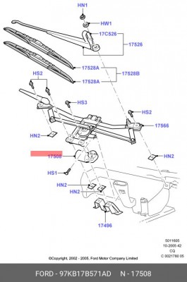 Двигатель стеклоочистителя 97KB-17B571-AD FORD