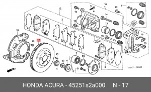 Тормозной диск 45251S2A000 HONDA
