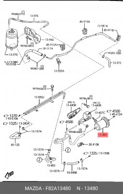 Фильтр топливный F82A13480 MAZDA